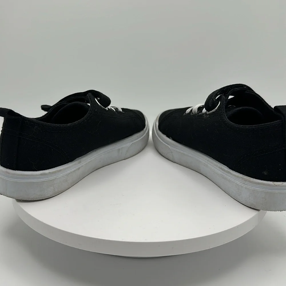 FABKIDS Black Canvas Sneakers, Size 8